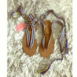 NWT Sam & Libby Blossom Braided Wrap Sandals